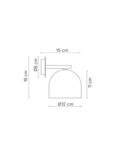 Rio wall light - Robin - Iron lamp in 3 colours