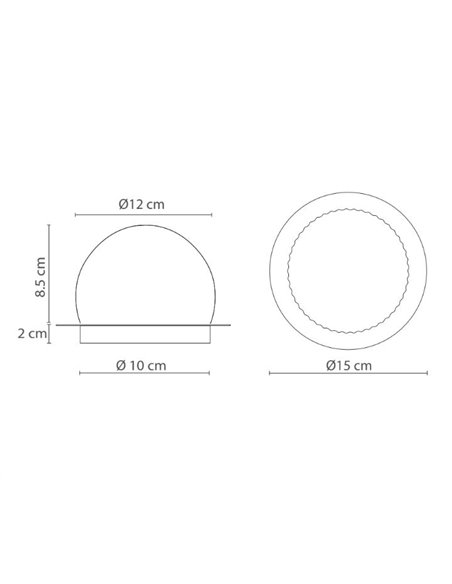 Wall/ceiling light Roi Disc - Robin - Disc in two finishes, Glass lampshade, Ø 15 cm