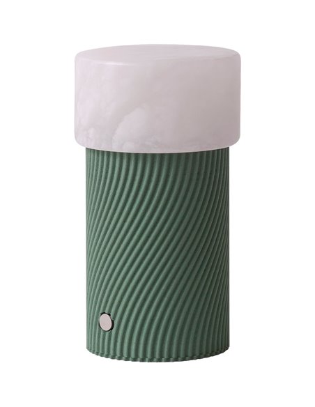 Rizzo portable light - Robin - Modern design made of alabaster and recycled wood, LED 3000K 250 lm, Push dimmable