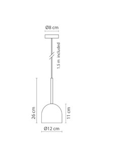 Rio pendant light - Robin - Iron lamp in 3 colours, Adjustable height