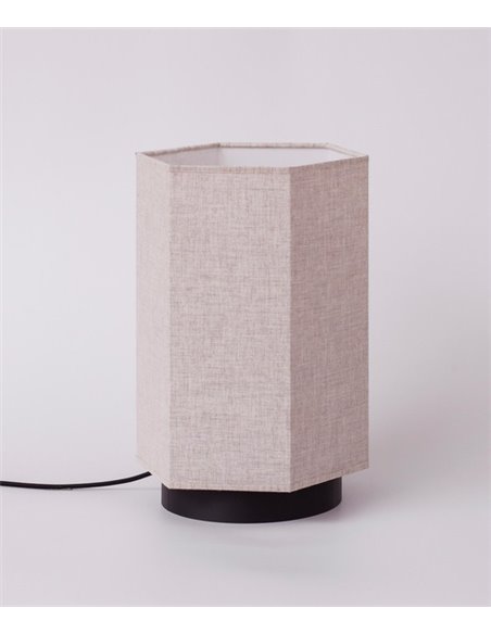 Roxi table lamp - Robin - Fabric lampshade cream, 1xE27