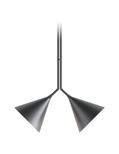Rubi Duo pendant light - Robin - 2 black conical lampshades with gold interior, 2xG9 2