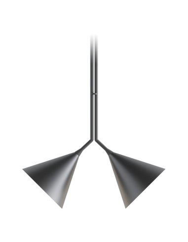 Rubi Duo pendant light - Robin - 2 black conical lampshades with gold interior, 2xG9