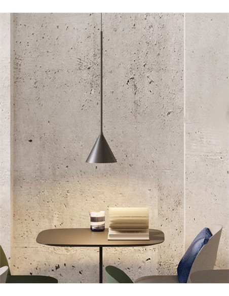 Rubi Mono pendant light - Robin - Minimalist black design, gold interior