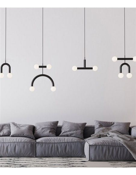Rigoberta Duo Curved pendant light - Robin - Minimalistic ball style, Adjustable height