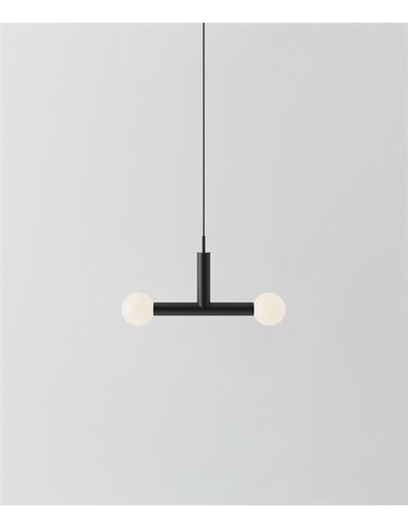 Rigoberta Trio pendant light - Robin - Ball design, 2 lights G9, matte black finish