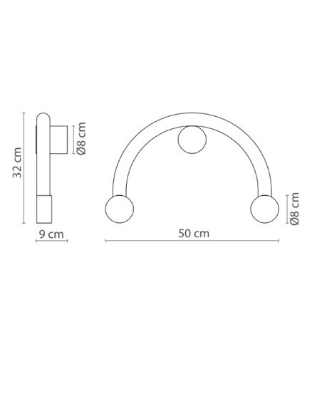 Rigoberta Indirect Curved wall light - Robin - Minimalist wall light, LED 3000K 1840 lm