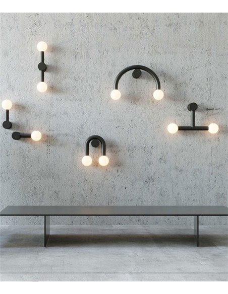 Rigoberta Direct Super wall light - Robin - Ball lamp in black or white, 2xG9