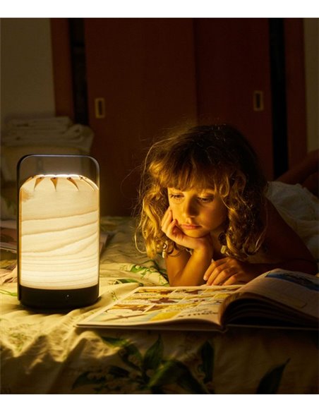 Lámpara de mesa portatil LED de madera en 6 acabados regulable en intensidad– Mini Chou – LZF