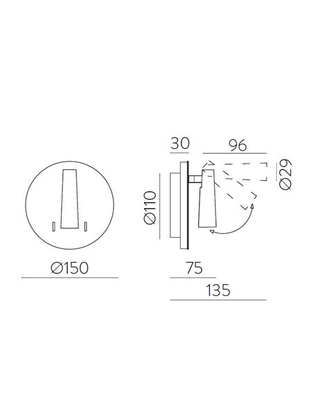 Aplique de pared LED blanco texturado 3200K – Panau – ACB Iluminación