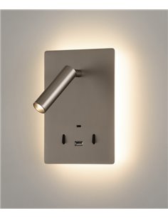 Aplique de pared LED de metal sin cable en 2 acabados 3200K – Manat – ACB Iluminación 2