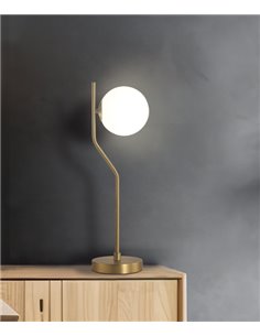 Lámpara de mesa en metal oro viejo y cristal - Maui - ACB Iluminación