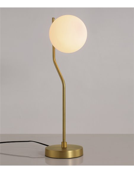 Lámpara de mesa en metal oro viejo y cristal - Maui - ACB Iluminación