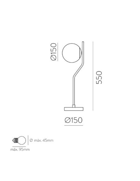 Lámpara de mesa en metal oro viejo y cristal - Maui - ACB Iluminación