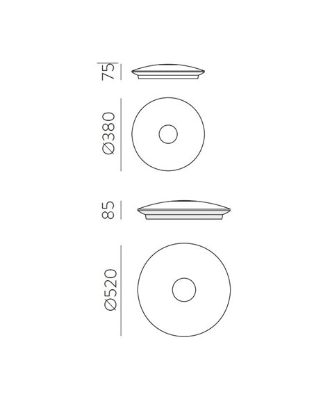 Aplique de techo LED de metal y cristal en 2 tamaños 3200K - Live - ACB Iluminación