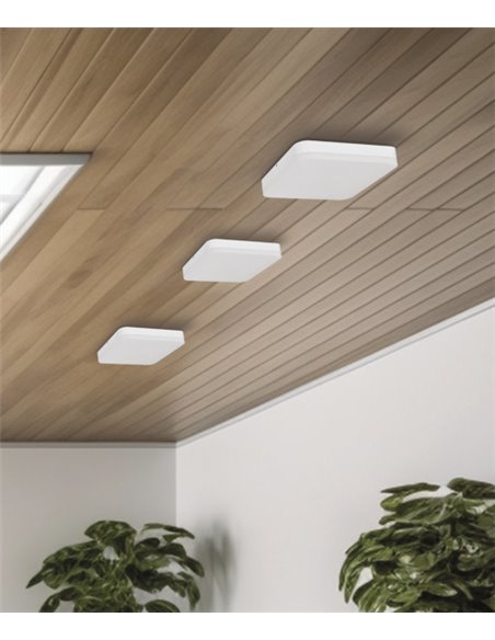 Aplique de techo LED de acrílico con acabado blanco IP 54 3000-6500K – Square – ACB Iluminación