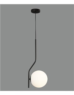 Lámpara colgante de cristal y metal acabado opal y oro viejo - Maui - ACB Iluminación  2