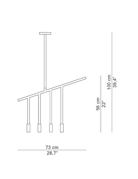 Lámpara colgante Lxcx - FOC - Lámpara dorada minimalista