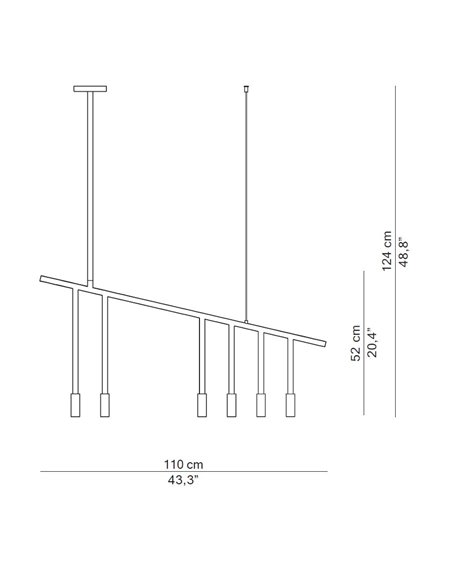 Lámpara de techo Lxcx - FOC - Lámpara colgante negra, diseño minimalista