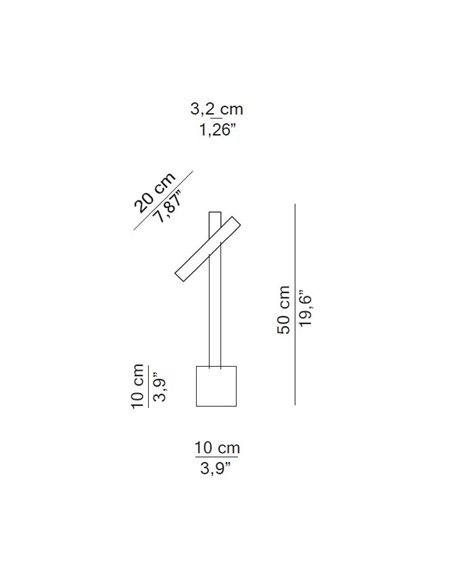 Lámpara de mesa Mina - FOC - Luz de lectura orientable, acabado dorado