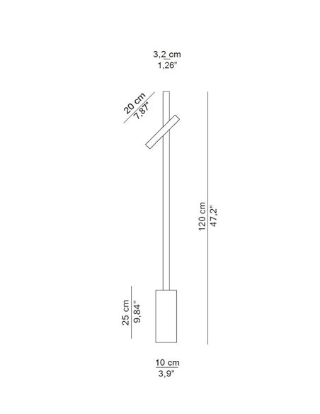 Lámpara de pie de lectura Mina - FOC - Diseño minimalista LED, acabado fumé