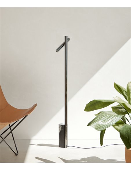 Lámpara de pie de lectura Mina - FOC - Diseño minimalista LED, acabado fumé