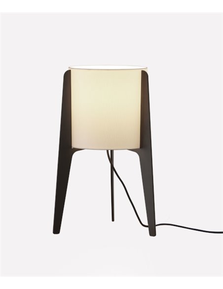 Lámpara de mesa Tower - FOC - Lámpara trípode decorativa, pantalla de algodón