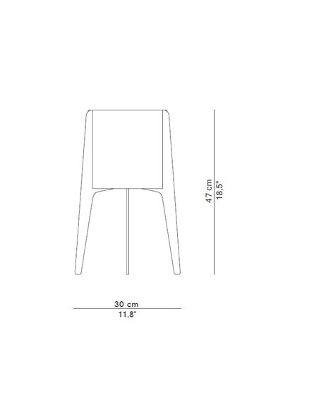 Lámpara de mesa Tower - FOC - Lámpara trípode decorativa, pantalla de algodón