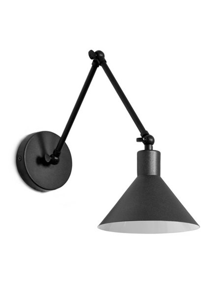 Capuchina wall light - Luxcambra - Articulating arm, black finish