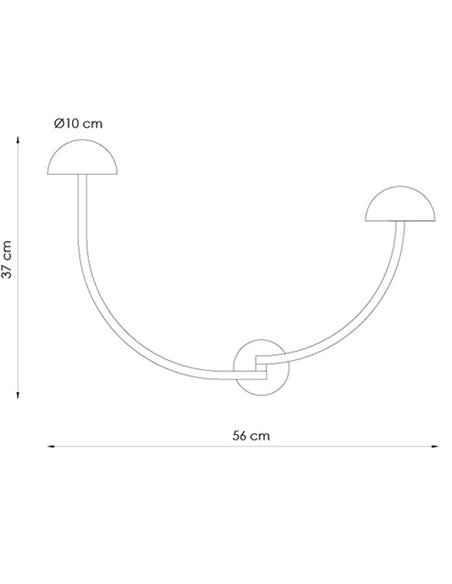 Champignon wall light - Luxcambra - Modern design with 2 lights, black finish