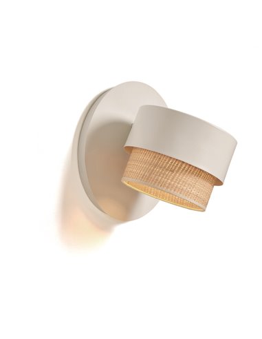 Kan XL wall light - Luxcambra - Adjustable light, raffia lampshade