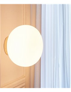 Moon wall light - Luxcambra - Glass lampshade, golden structure