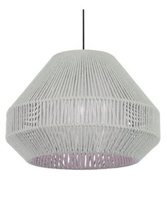 Acapulco pendant light - Luxcambra - Cotton cord lampshade in green and beige, Ø 40 cm 2