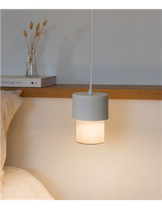 Kan XS pendant light - Luxcambra - Metal and cotonet shade, Ø 11,5 cm