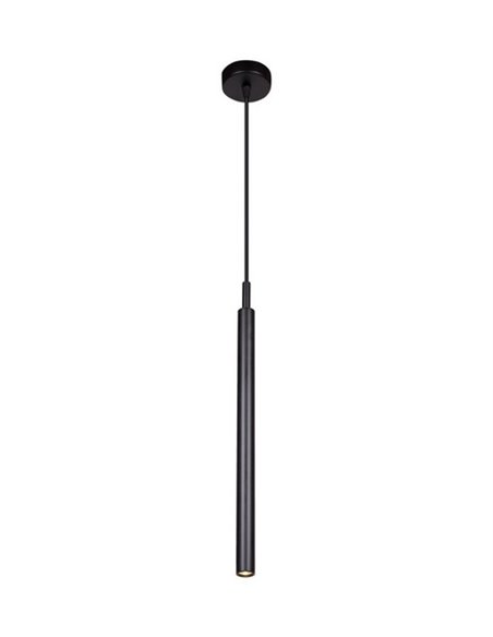 Milos pendant light - Luxcambra - Minimalist black tubular design, LED light