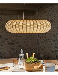 Niuet pendant light - Luxcambra - Natural wicker lampshade, length: 49 cm