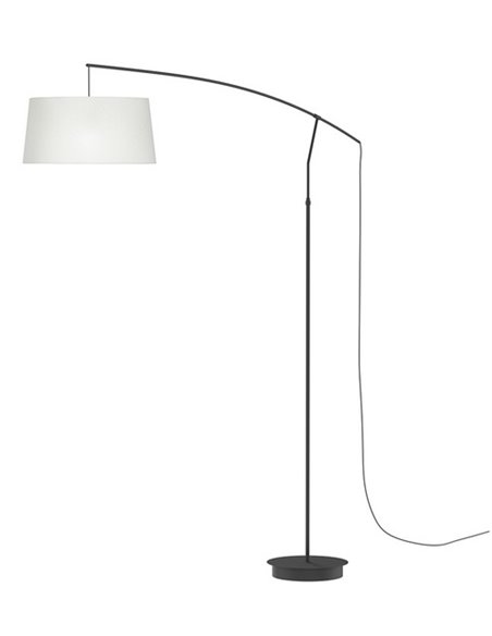 Arco wall light - Luxcambra - Reading lamp, black arch design and white lampshade