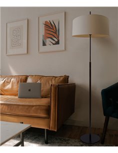 Nautic floor lamp - Luxcambra - White canvas lampshade, height: 155 cm