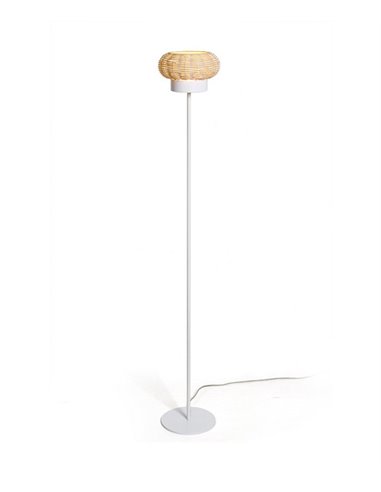 Niuet floor lamp - Luxcambra - Hand-woven natural wicker lampshade, height: 131 cm