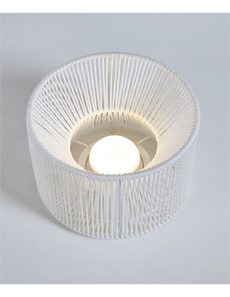 Acapulco portable lamp - Luxcambra - Polyamide rope lampshade, rechargeable battery