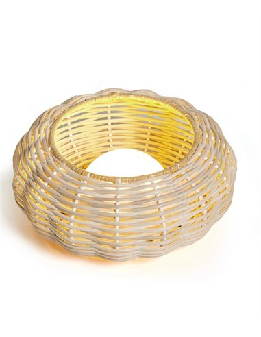 Niuet portable lamp - Luxcambra - Hand-woven wicker lampshade, LED outdoor light