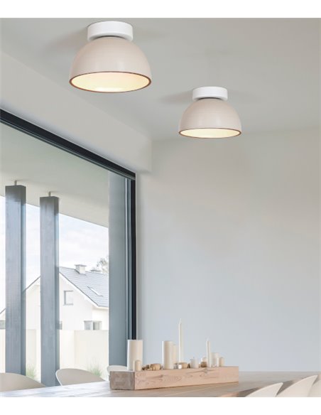 Absis ceiling light - Luxcambra - White ceramic ceiling light, Ø 24 cm