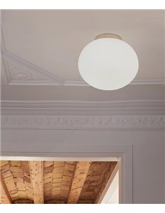 Moon ceiling light - Luxcambra - Ball-shaped lamp, glass shade, Ø 30 cm