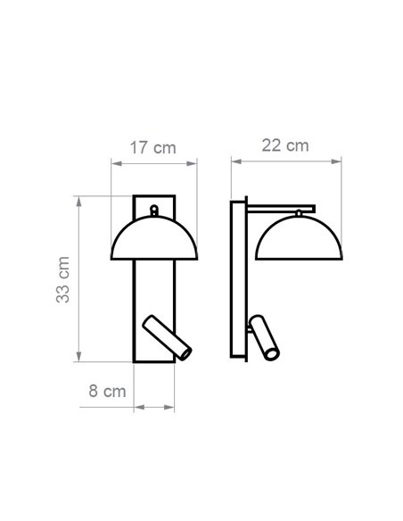 Absis wall sconce – Luxcambra – LED ceramic lamp with reader, vertical design