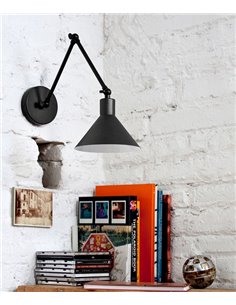 Capuchina wall light - Luxcambra - Articulating arm, black finish