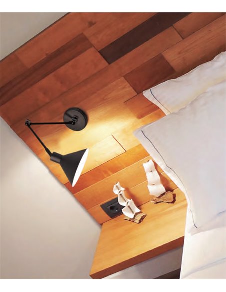 Capuchina wall light - Luxcambra - Articulating arm, black finish