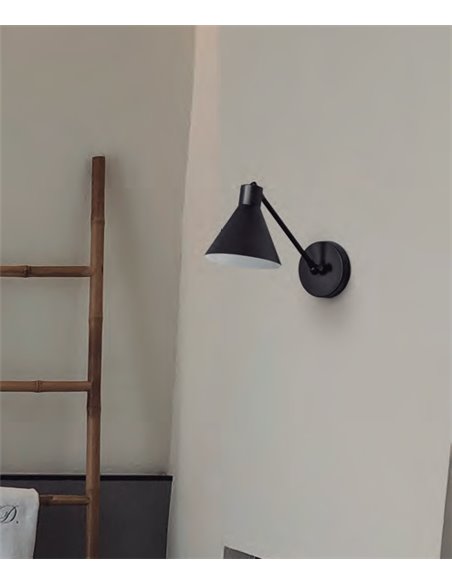 Capuchina wall light - Luxcambra - Wall light with adjustable arm, black finish