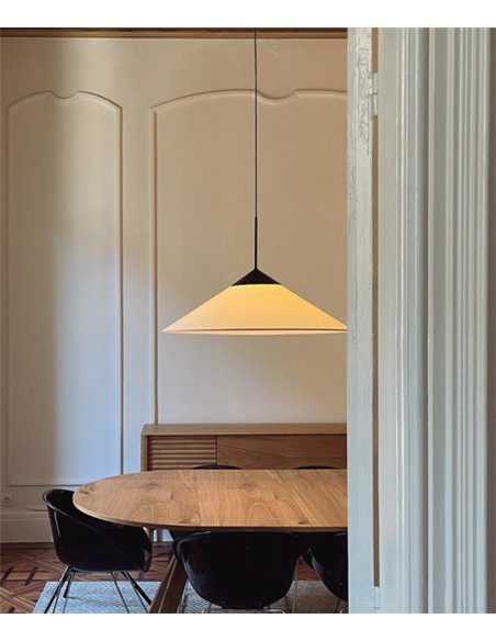 Cim pendant light - Luxcambra - Black cotonet lampshade, Ø 90 cm