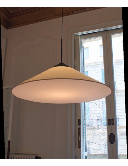 Cim pendant light - Luxcambra - Black cotonet lampshade, Ø 90 cm