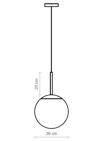 Moon pendant light - Luxcambra - Ball lamp, Ø 30 cm